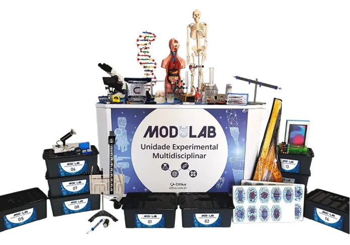Laboratorio móvil Modulab con equipos y materiales para experimentos multidisciplinarios